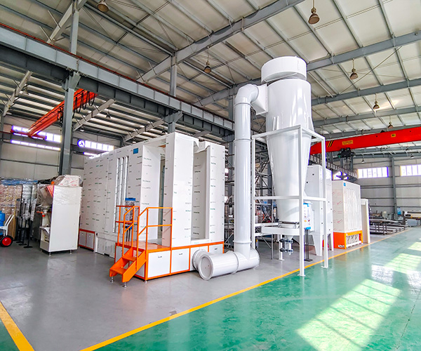 Assembly line powder spraying 